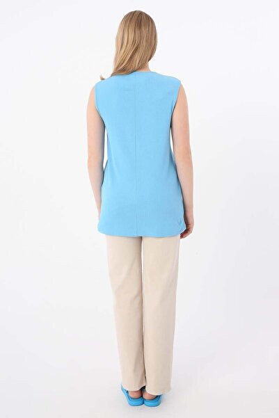 ALLDAY Tricou fără mâneci din bumbac albastru