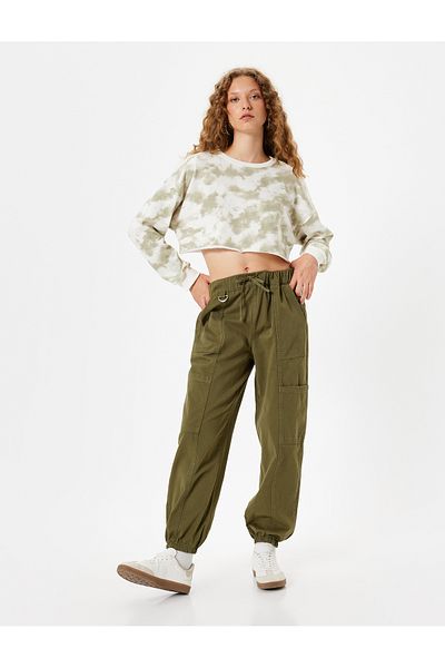 Koton Slim Fit Jogger Pants with Cargo Pocket and Lace-up Waist