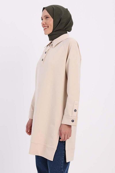 ALLDAY Stone-Shirt Neck Half Slip Tunic