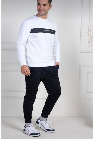 EM&FA TEKSTİL Two String Knitted Sports Model Men's Pajamas Set