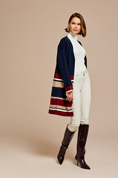 Naramaxx Çizgili Uzun Triko Hırka