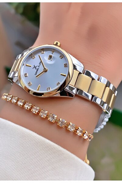 Daniel Klein Brand Yellow Silver Color Women's Wristwatch - Bracelet Gift