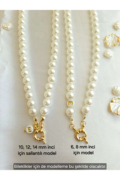 LE&DA Accessory Kişiselleştirilebilir Harfli İnci Gemici Kilit Set HARF VE İNCİ BOYUTUNU BELİRTMEYİ UNUTMAYINIZ