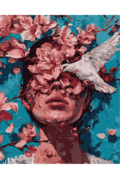 Lamba Cini Sayılarla Boyama Kasnaklı Tablo Seti Fırça Boya Dahil 40x50 GÜVERC...