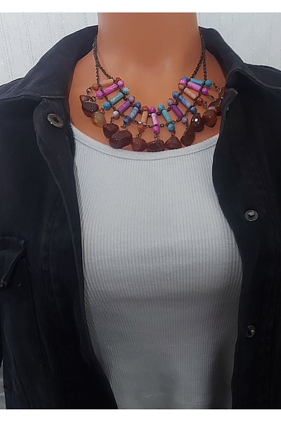 Virgo Agate Stone Nailing Necklace