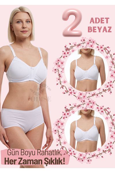 ODISE Sutien de mărime mare, fără sârmă, fără burete, fără cupe, pachet economic de 2 - disponibil