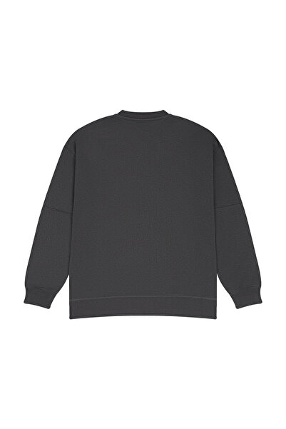 Eazy Co Hanorac premium oversize unisex cu guler rotund afumat de primăvară cu patchwork