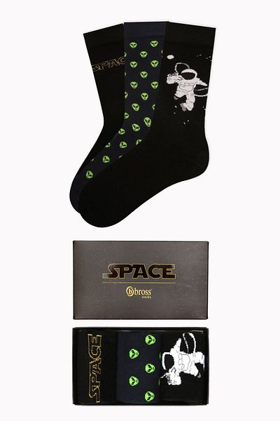 Bross Мъжки чорапи Space Collection в кутия, 3 броя, 1 брой