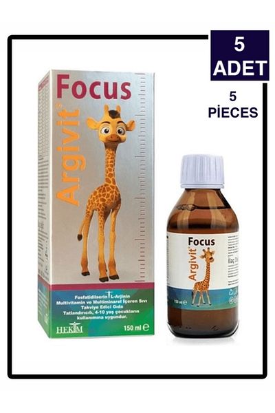 ARGİVİT FOCUS L-Arginine Multimineral with Effect 150 ml Syrup 5 Pcs