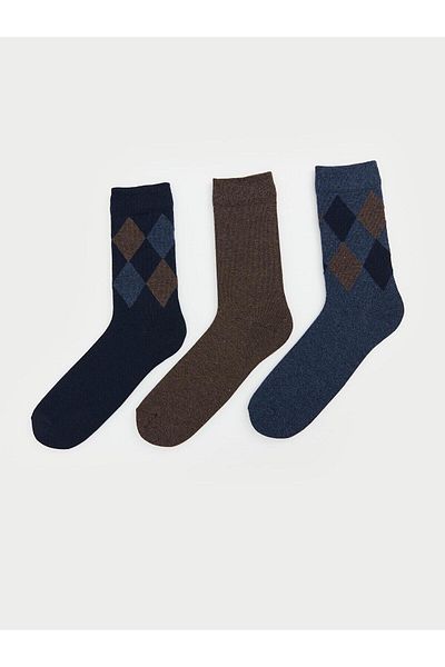 LC Waikiki Мъжки чорапи до глезена с шарка LCW ECO, 3 чифта