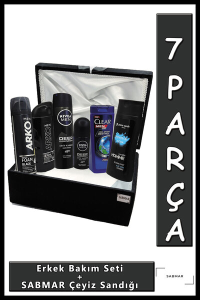 Arko Men Damat Nişan Söz Bohça Seti Erkek Bakım Seti Damat Çeyiz Sandığı Erke...