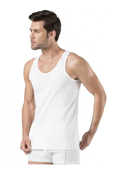 Pierre Cardin Men's Classic Combed Cotton 2-Piece White Tank Top R.O.4.Z0.E.0.L.T