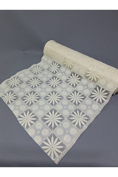 Başak Ev Tekstili Culoarea crem PVC Trim Lace Runner - Acoperire pentru rafturi și dulapuri