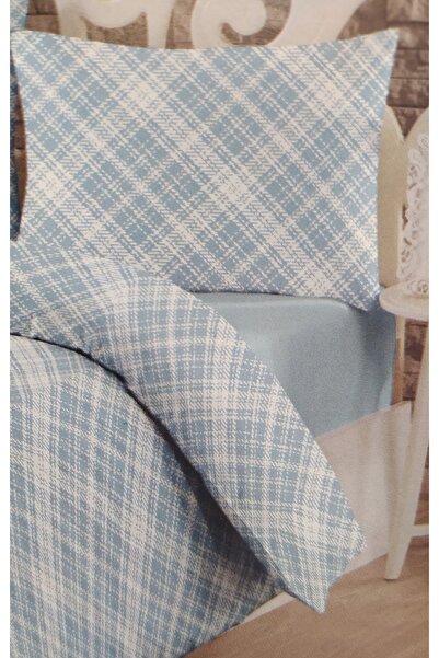 ÇAĞTEKS طقم غطاء لحاف فردي ناعم وسميك مصنوع من قماش الفلانيل القطني 100%