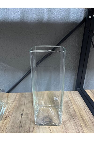 Paşabahçe Vasă pătrată modernă din sticlă Denizli EL Manufacture 26cm