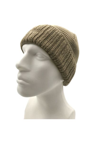 PAKER GİYİM Winter Folded Dark Cream Knitwear Beret - Basic Siberian Thick Beret with Thick Wool