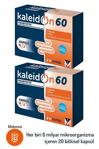 Kaleidon يحتوي على الكائنات الحية الدقيقة البروبيوتيكية - 20 كبسولة مكمل غذائي 2 قطعة