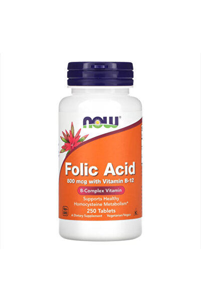 Now Foods حمض الفوليك، 800 ميكروجرام، 250 قرصًا أمريكيًا.748