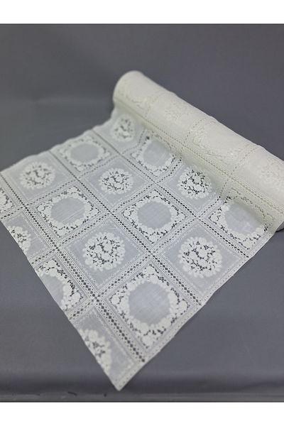 Başak Ev Tekstili Raft și dulap din dantelă cu cuburi din PVC alb