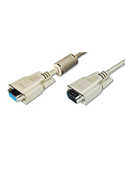 Genel Markalar Vga Monitör Uzatma Kablosu, Dsub 15 Erkek <=> Dsub 15 Dişi, 3cf7c, Awg 28/30, 1.8 Metre, Bej R