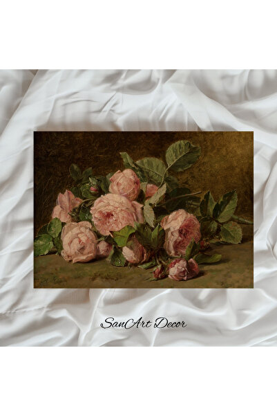 Sanart Vintage Painting with Frame, Oil Painting, Framed Painting, Artistic Decor, Painting, Retro Painting