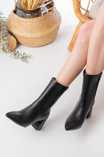 halabi moda Cizme cu toc pentru femei, cu vârf ascuțit, cu toc gros, de lungi...