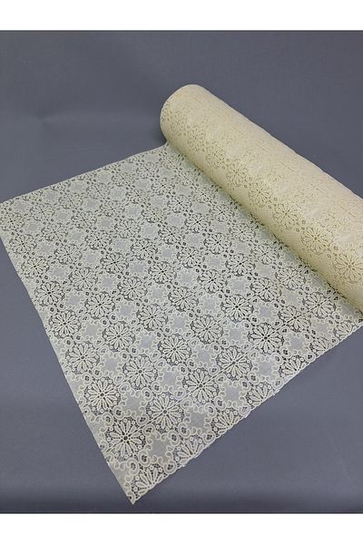 Başak Ev Tekstili Culoarea crem PVC Trim Lace Runner - Acoperire pentru rafturi și dulapuri