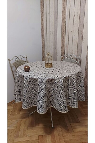 gonk Yuvarlak,rattan desenli,duck (SIVI İTİCİ ,LEKE TUTMAZ) kumaş,masa örtüsü
