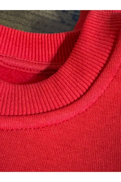 happyteks Red Oversize Sweatshirt