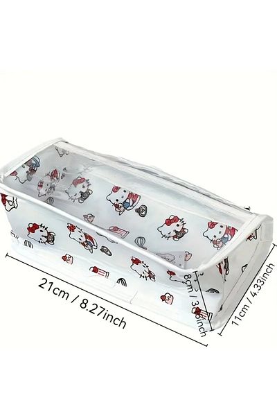 bundle island Husă pentru creion pentru copii Hello Kitty, albă, transparentă