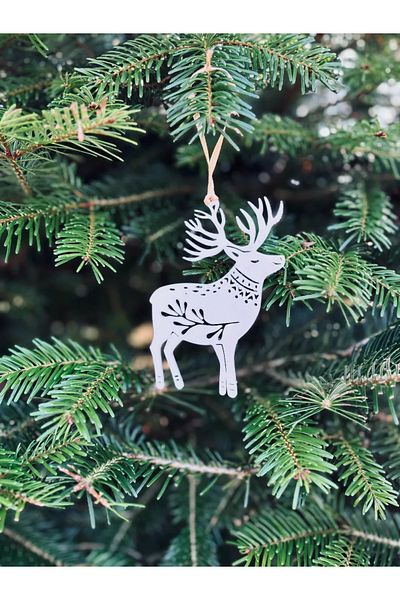 ARES CRAFT 6 Pieces Christmas Themed Pine Tree Ornament