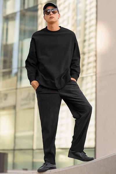 SEVBANO Plain Basic Unisex Oversize Unprinted Sweatshirt