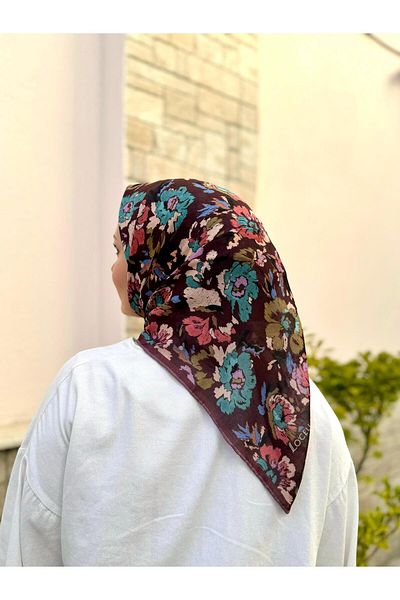 locella Πολύχρωμο γυναικείο μαλακό βαμβακερό κασκόλ με μοτίβο λουλουδιών
