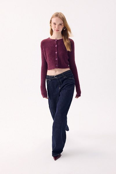 DeFacto Coool Slim Fit Slim Fit Crew Neck Knitwear Cardigan Z9318Az24Wn