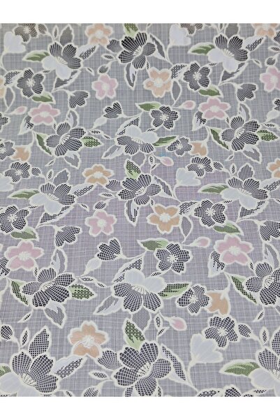 Başak Ev Tekstili Pvc Cubric Lace Shelf and Cabinet Cover Runner (White-Pink)