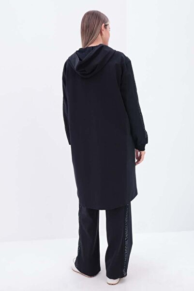 ALLDAY Σετ αθλητικής φόρμας Navy Blue-Printed Mesh Plus Size