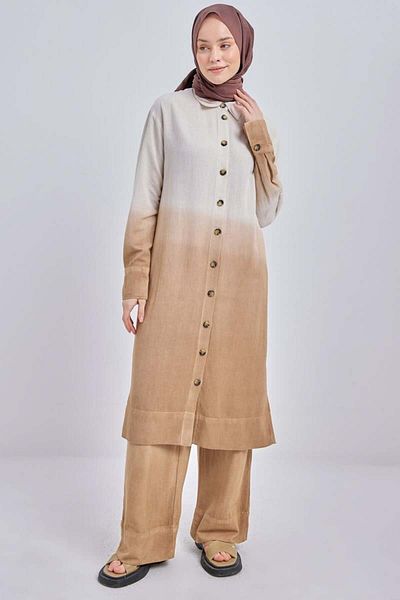 ALLDAY Mink-Gradient Linen Pants Suit