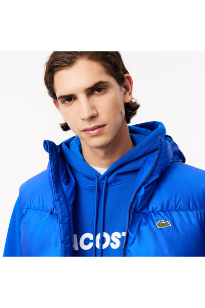 Lacoste Erkek Kapüşonlu Kapitone Lacivert Yelek