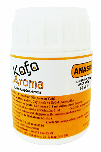 Kafa Aroma Saf kristal Anason Yağı Özel Distile Anason 50 ML