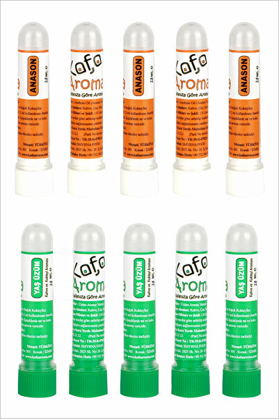 Kafa Aroma Saf Anason Yağı 5 Adet Yaş Üzüm Aroması 5 Adet 3 ml