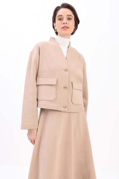 ALLDAY Μπεζ-ΜΕΤΑΛΛΙΚΟ ΚΟΜΜΑΤΙ ΚΟΡΥΦΑΙΑ ΦΟΥΣΤΑ