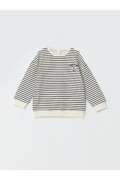 LC Waikiki Lcwk Crew Neck Striped Boy's Thick Sweatshirt