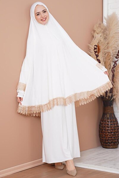 sasaca Εποχιακό διπλό γυναικείο φόρεμα προσευχής με κεντημένο μουσουλμανικό φόρεμα, αδιάβροχο ρούχο προσευχής;