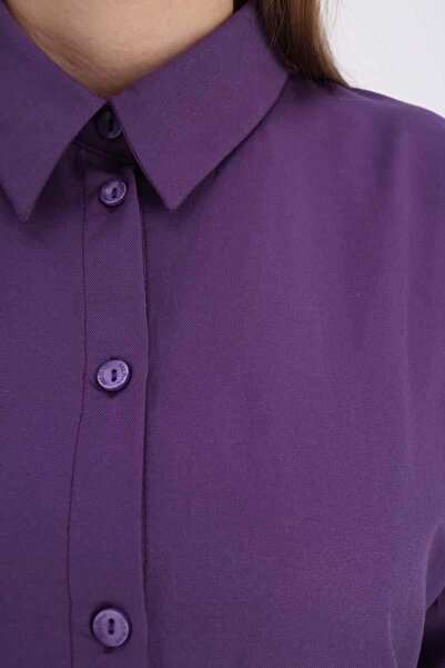 ALLDAY Purple-Oversize Basic Shirt