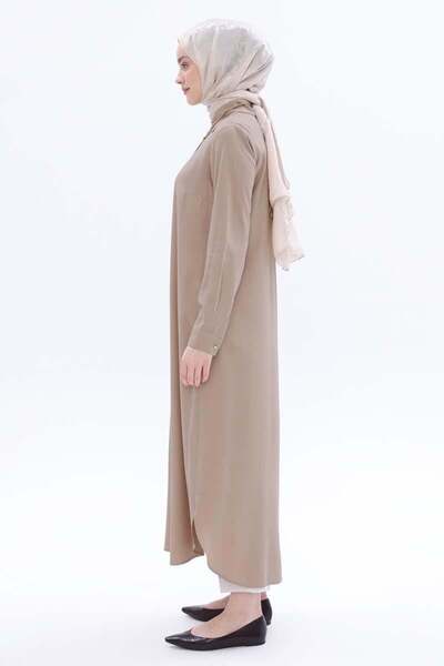 ALLDAY Mink-Hidden Placket Shirt Tunic