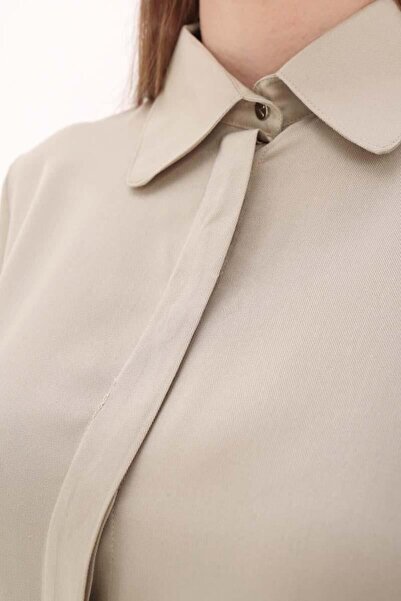 ALLDAY Defne-Hidden Placket Shirt Tunic