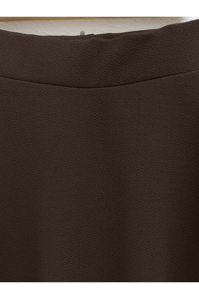 Modamorfo Kaffeefarbener, importierter Lycra-Kreppkilo-Glockenrock