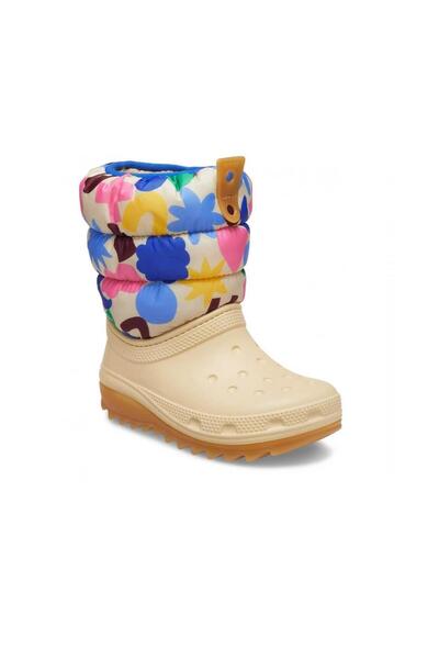 Crocs Neopuff Geo Shapes K Дитячі черевики - Бежевий / Багатоколірний