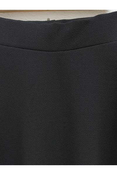 Modamorfo Imported Lycra Crepe Fabric Kilos A-Line Skirt - Black