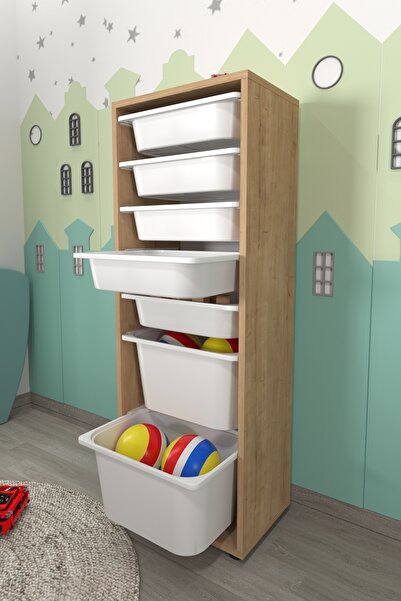 Bofigo 7 Basket Cabinet Multi-Purpose Cabinet Toy Cabinet Pera Sapphire Oak